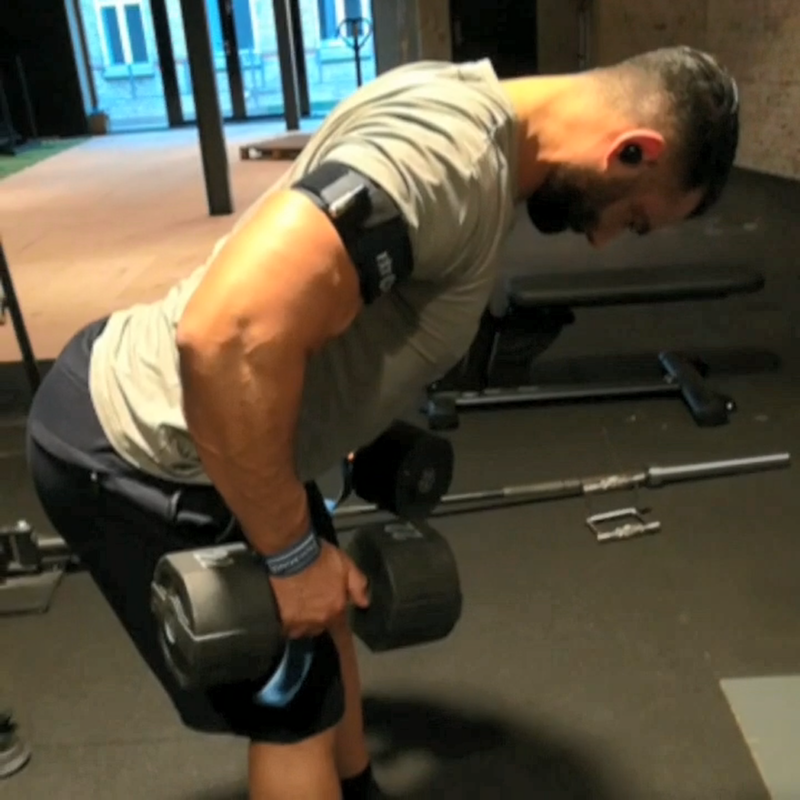 This video displays Dumbbell Rows with Fit Cuffs. The description below ...