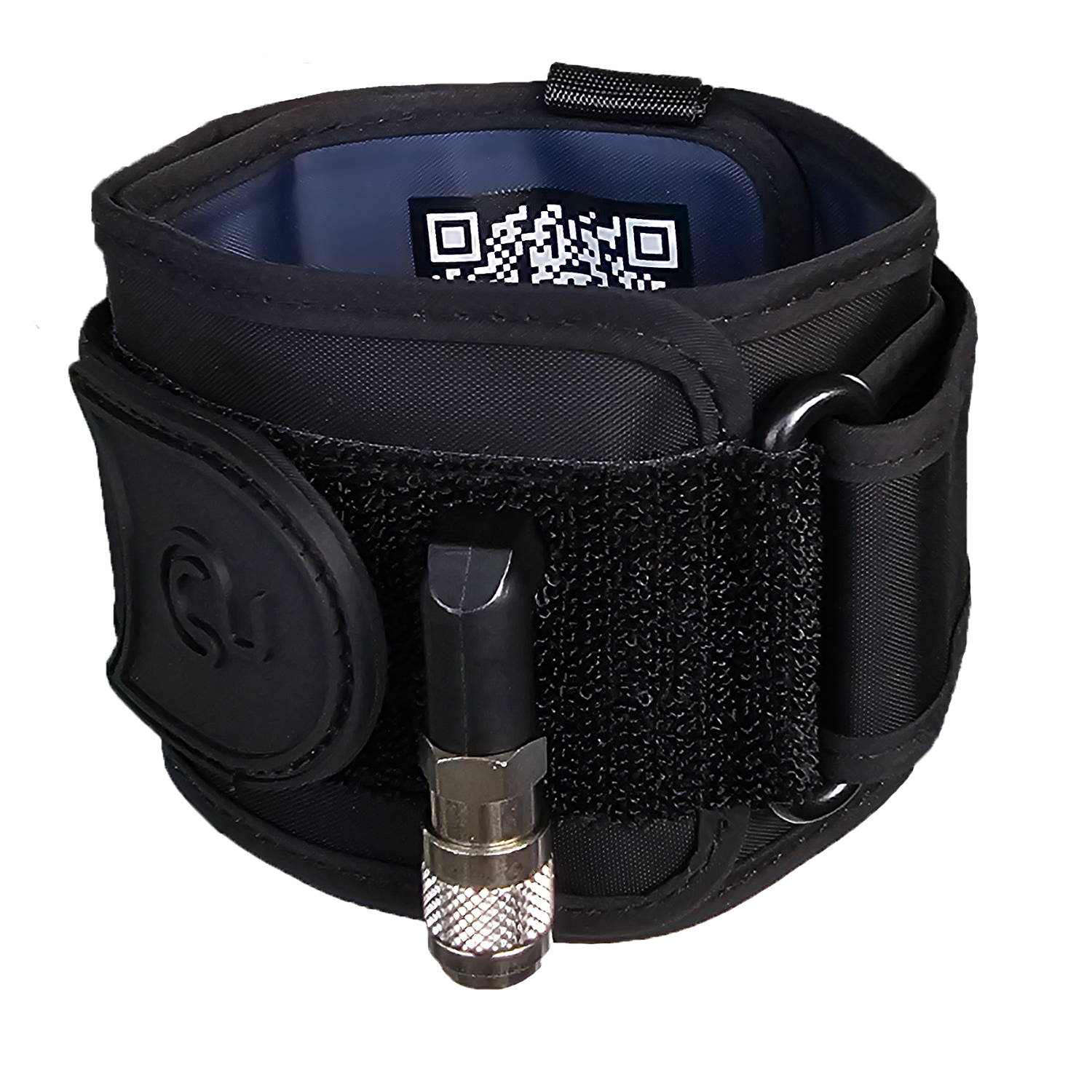 Fit Cuffs Arm Cuff V4.0 Right Version featuring a durable design with a metal ring for convenient reverse attachment. This advanced Blood Flow Restriction (BFR) training cuff offers a secure and adjustable fit, making it ideal for enhancing upper body strength and endurance. Perfect for athletes and fitness enthusiasts seeking optimized performance with easy application