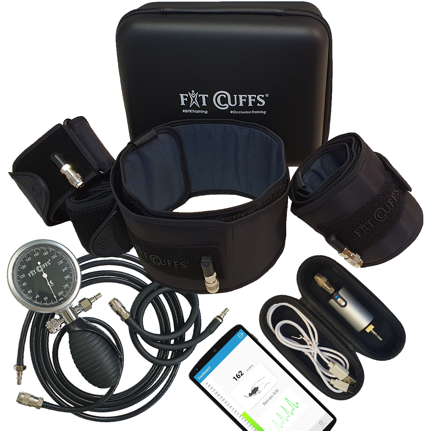 Billede af Fit Cuffs - Complete V3.1 + LOP Device - Wireless (Long + Short tube) - Black