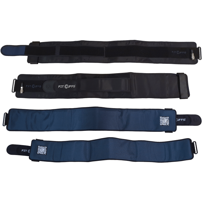 Image showing the full-size Blood Flow Restriction Cuffs V4.0 from Fit Cuffs, designed for enhanced muscle strength and endurance training, featuring adjustable straps and a digital pressure gauge for precise, customizable workouts.